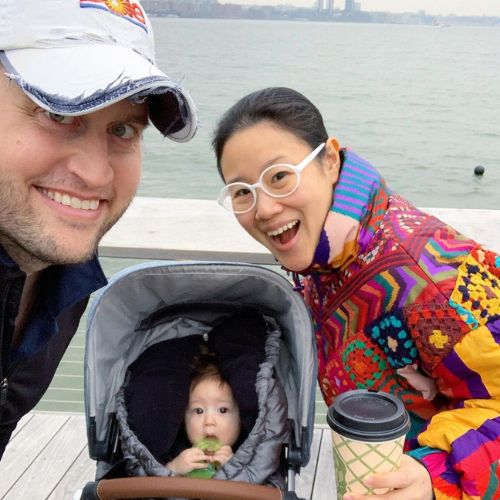 Alicia Yoon with husband and children